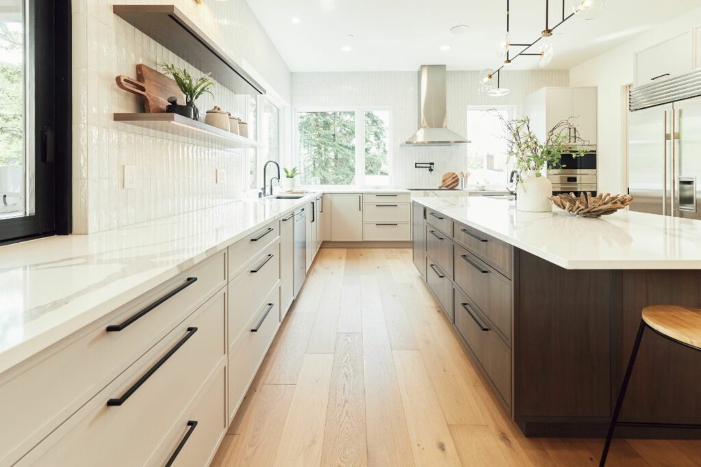 Custom built-ins for coffee bars, smoothie stations, and wine areas