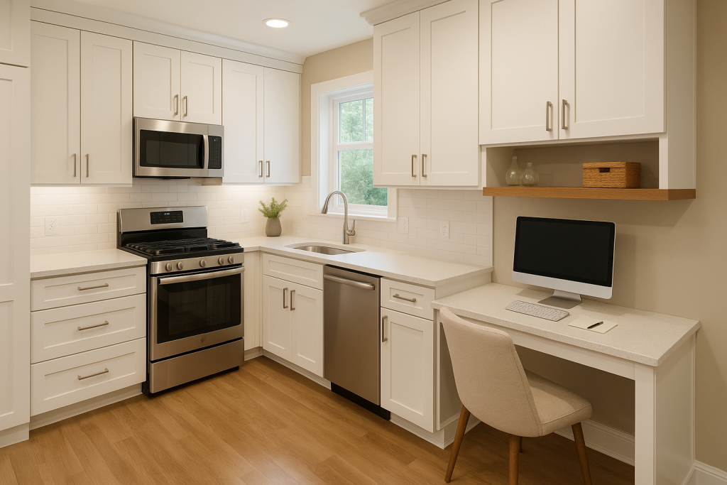 Zoned Kitchen with Built-In Desk