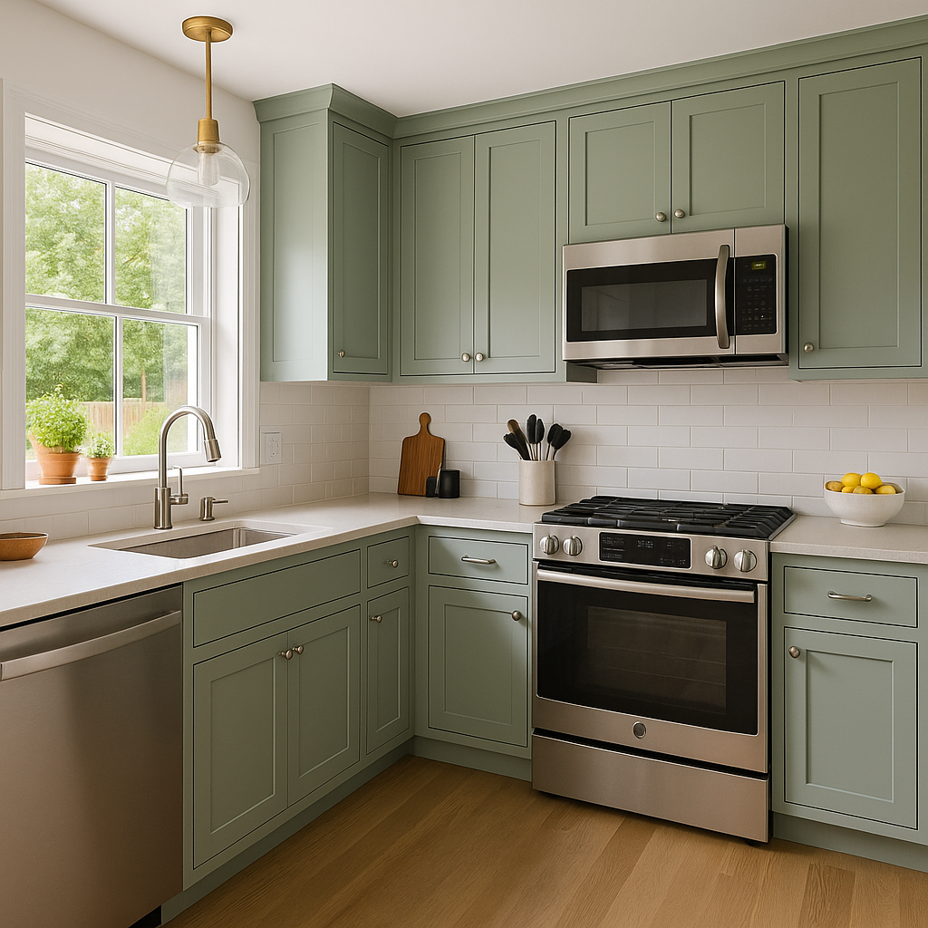 L-Shaped Kitchen with Garden Window