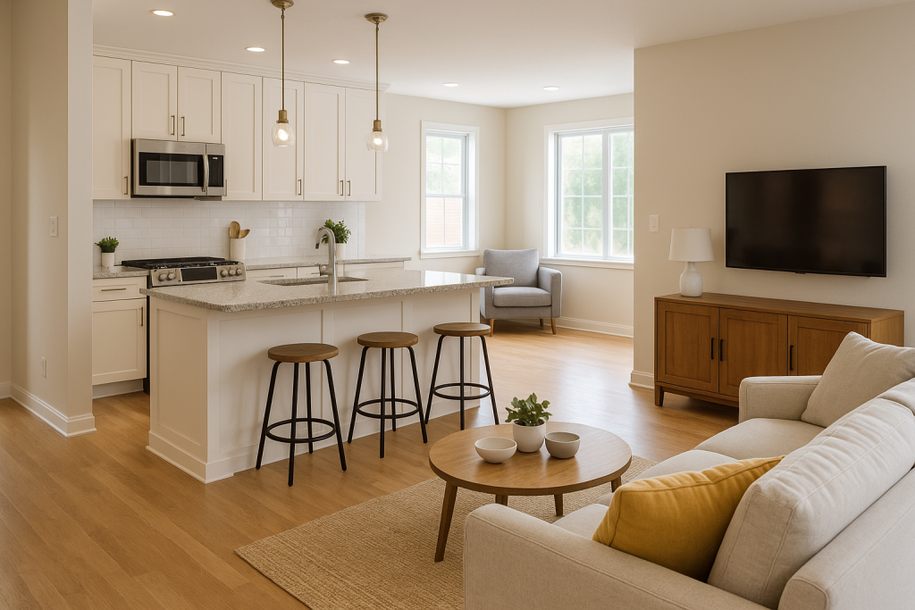 Open-Concept Kitchen Connected to Living Room
