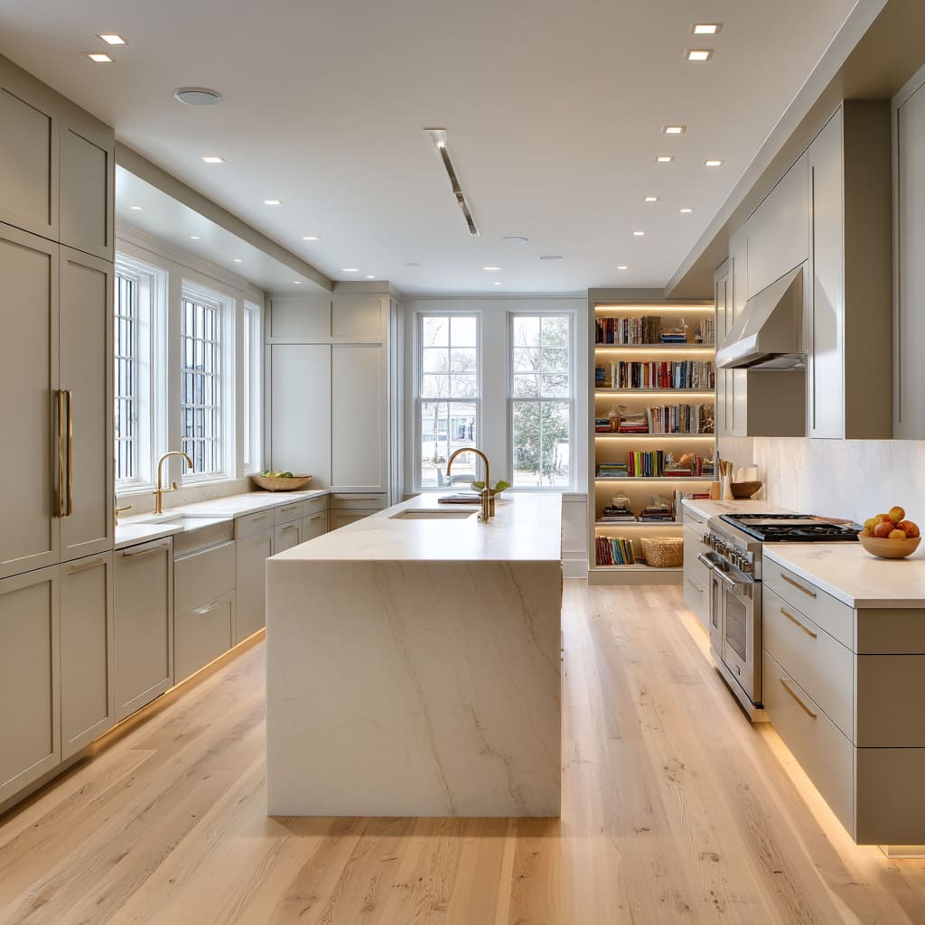 Paint ceiling the same color as the walls to avoid visual chop