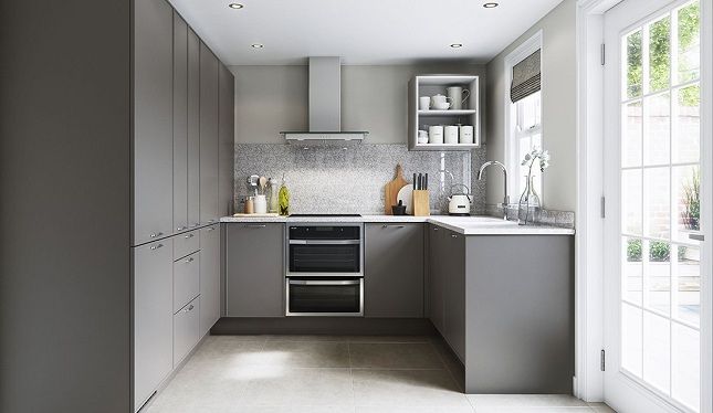 Ample storage space with room for base and wall cabinets