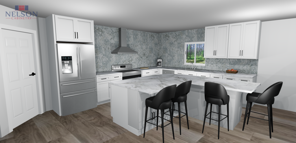 Two-side corner seating: Ideal for L-shaped islands
