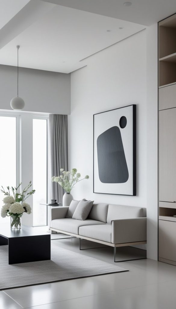What are some minimalist decorating tips for a modern living space?