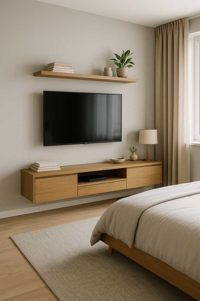 Floating Shelves + TV Setup