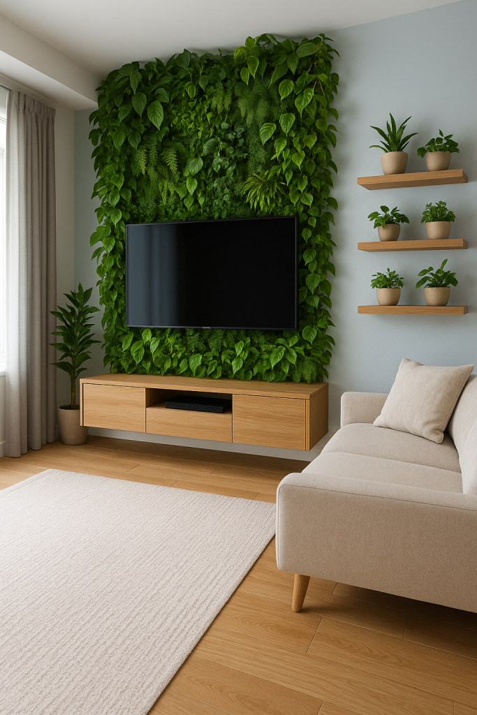 Wood + Indoor Plants Setup