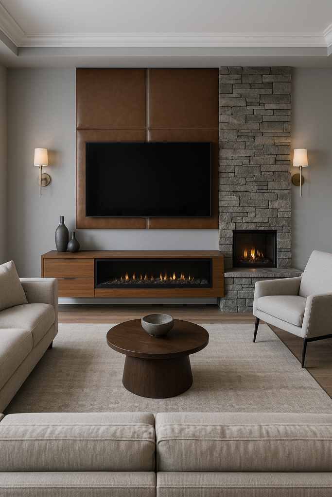 Mixing Textures Leather + Stone