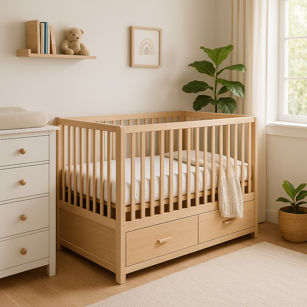 Crib with Built-in Drawers