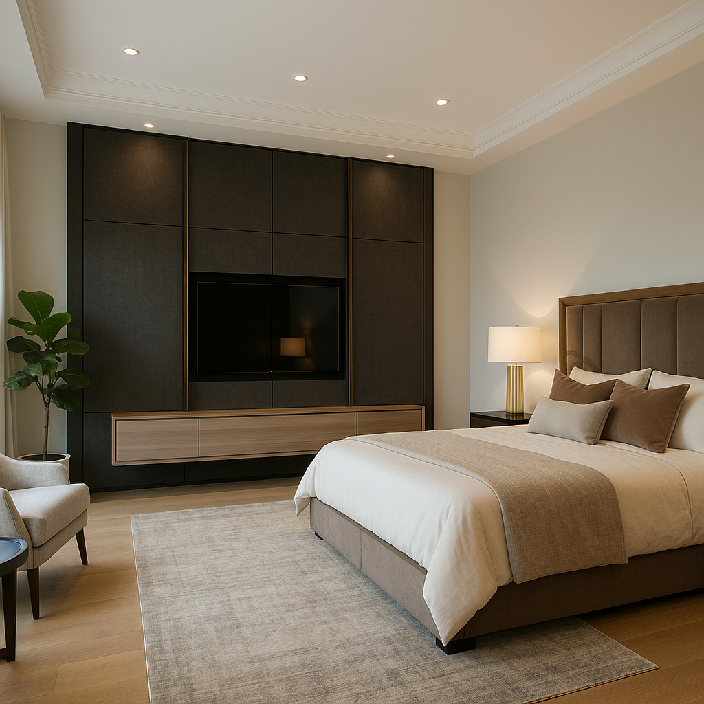 Hidden TV with Sliding Panels