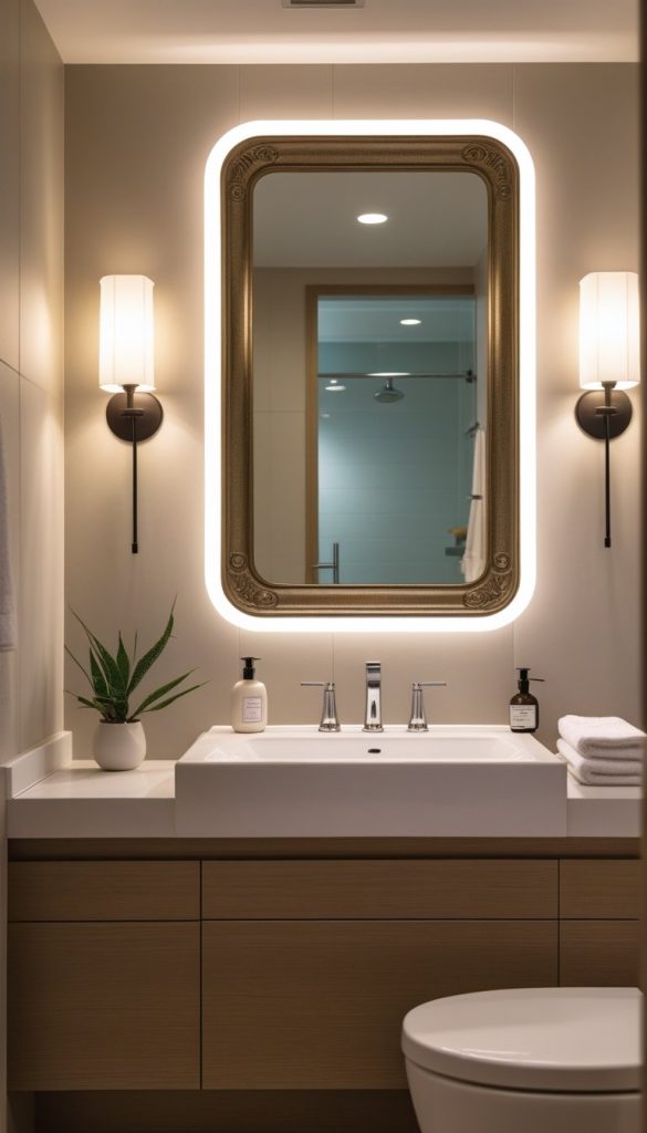Swap Out Mirrors and Lighting