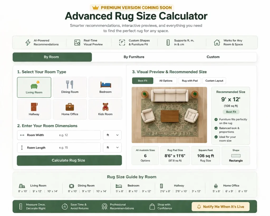 Premium Rug Size Calculator — Coming Soon